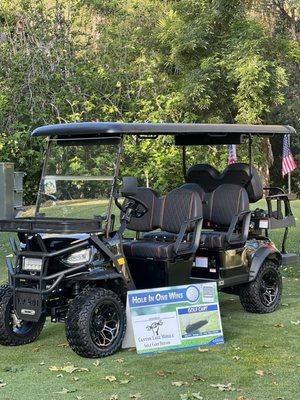 Hole in one wins this cart!