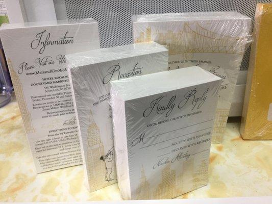 shrink wrapped invitations :)