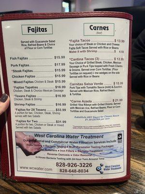 Los Amigos Menu