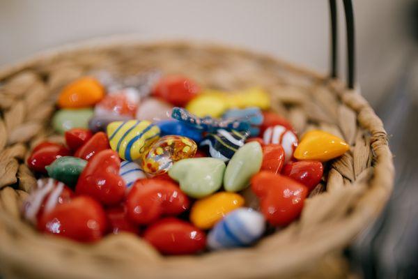 Glass Heart Rocks at Taste of Candy