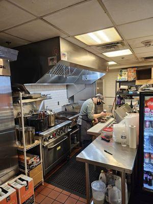 The hole in the wall kitchen where amazing culinary masterpieces are prepared by the Chef.