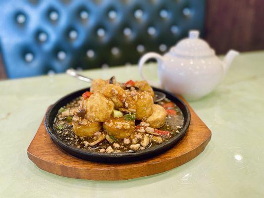 Grilled Japanese Tofu on Sizzling Plate