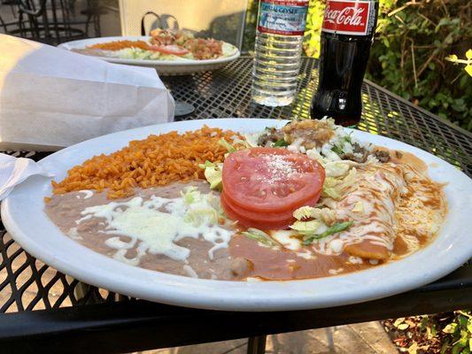 Taco enchilada plate