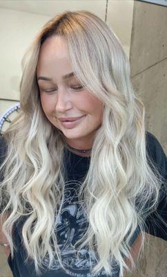 Tape in extensions and all over blonde by kristina