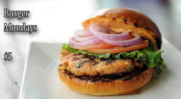 $5.00 Atlantic Salmon Burgers Every Monday