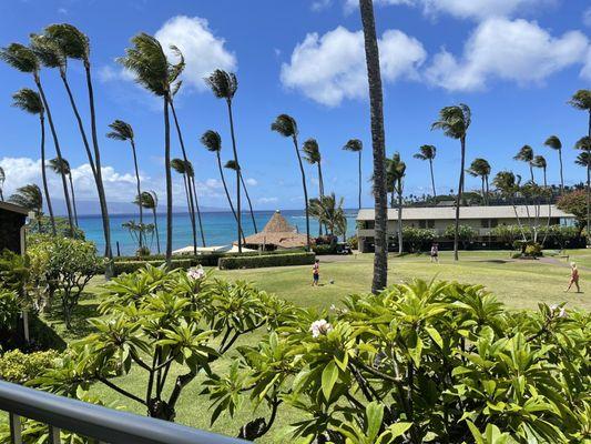 Overlooking the Gazebo Restaurant and the beautiful view of the ocean.