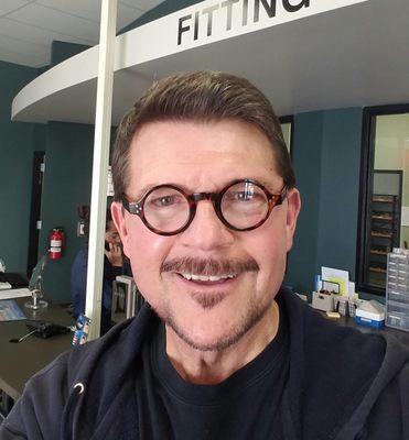 This is me at the Eyeglass factory after they fixed my reading glasses. I look like my dad! Or Harry Potter's dad:-)