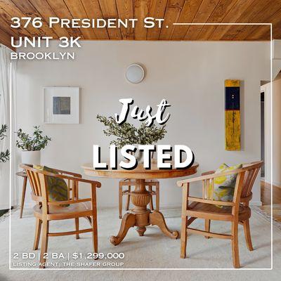 Just Listed: 376 President Street, Unit 3K