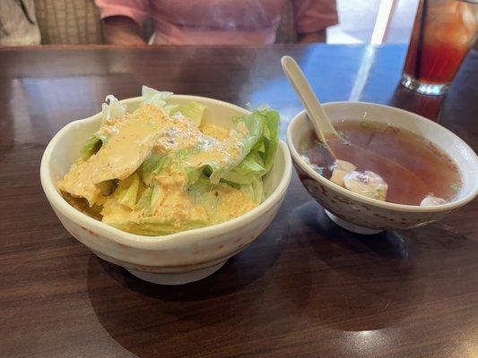 Onion Soup and Salad