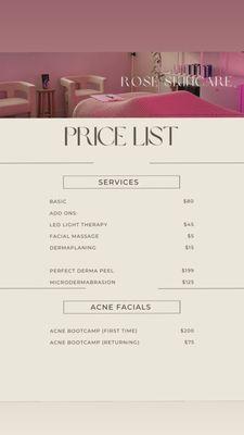 Price list