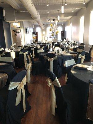 Our space easily transforms for any event like a stunning wedding or fundraiser gala.