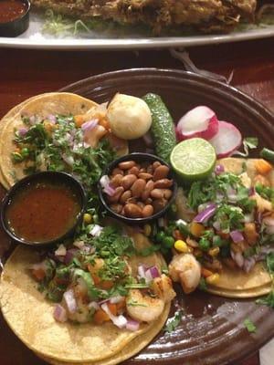 3 shrimp street tacos for $8.50