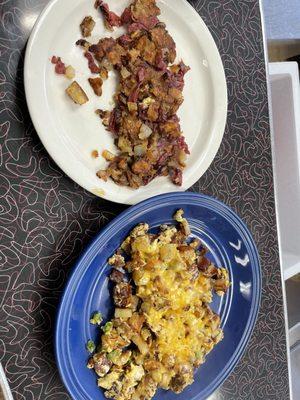 Farmers scramble and cornbeef hash