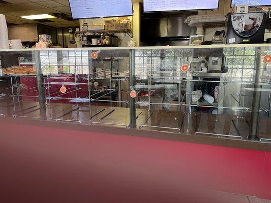 Pastry counter in afternoon.