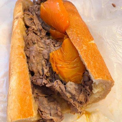 Italian Beef Sandwich with Sweet Peppers