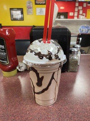 What more would you want? Blue Bell custom built milk shake!