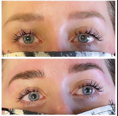 lash lift and tint, and brow lamination. The combination of the 2 services is a game changer, Lyndsie is awesome!