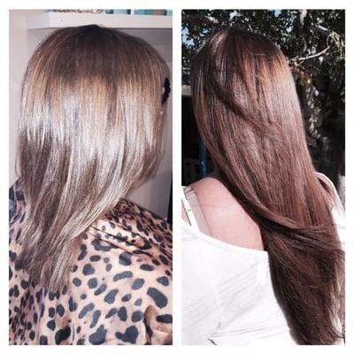 Before and after extensions ...looking for fullness or length ? Make a appointment with april for your free consultation