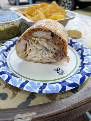 Shrimp burrito (cut in half)