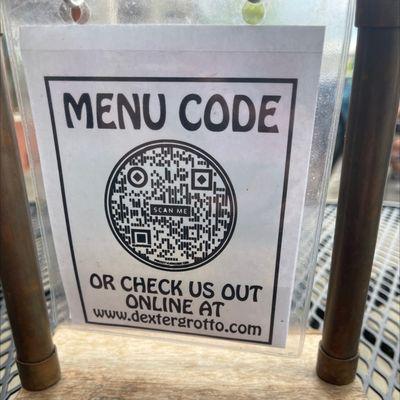 Menu QR code