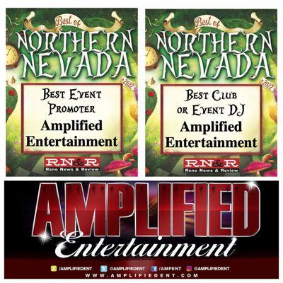 Thank you Northern Nevada for Voting Amplified Entertainment # 1 for the 6th year in a row!