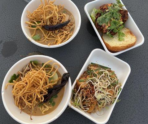 Khao soi, pad Thai and crispy chicken sandwich