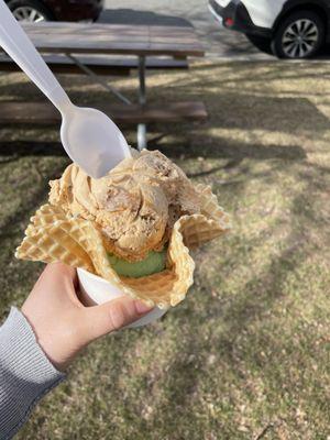 Waffle cup with 2 scoops!