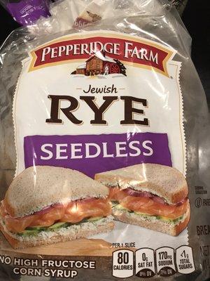 Plenty of bread choices, like this seedless rye.