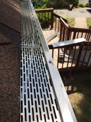 "Sure Guard" Aluminum Gutter Screens Installed today in Wyndanch NY