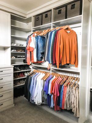 Organized master closet