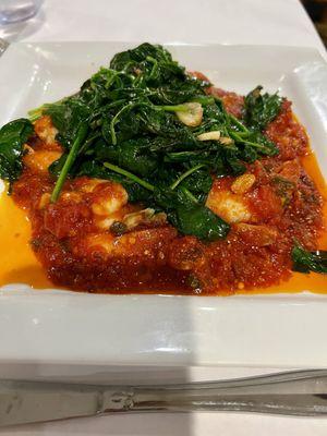 Shrimp Fra Diavlo spinach