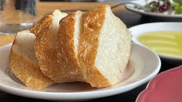 Bread with olive oil.