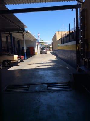 View of the driveway from back of the shop