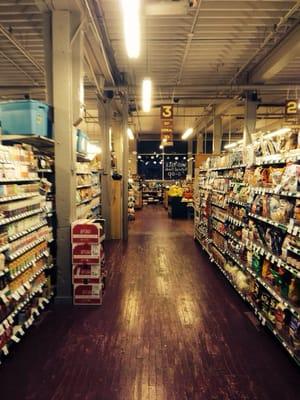 One of the well stocked aisles inside the Coop.