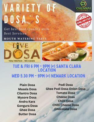 Live Unlimited Dosa, Wednesday, Dont Miss out