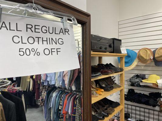 50% off clothing