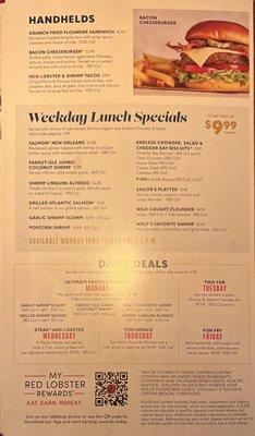 March 2023 Lunch and Daily menu specials