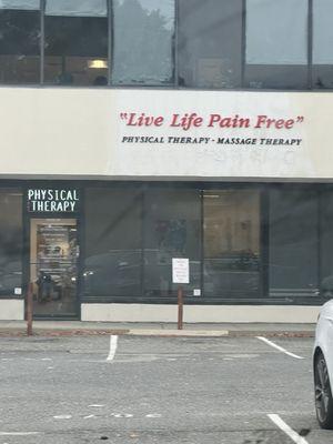 Live life pain free entrance