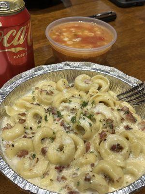 Soup and a Coke, and there's that tortellini again!