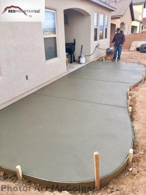 Patio poured, looking great