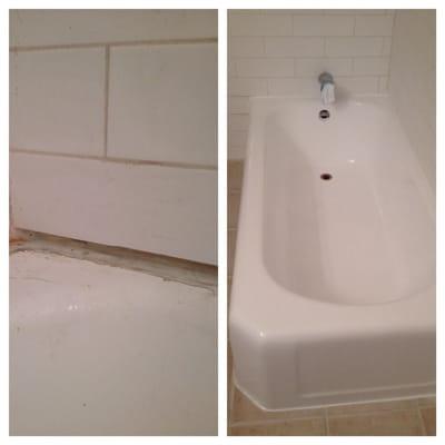 Before and after shot of our tub. Great job Tony!