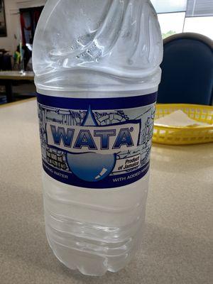 The bottled water.