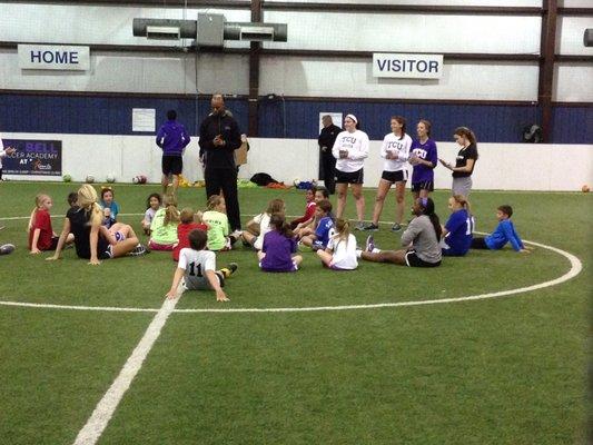 TCU soccer camp for girls held at GameOn