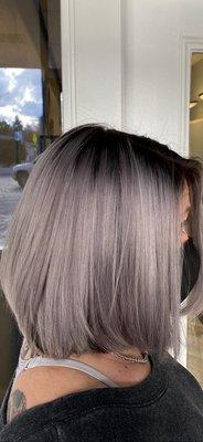 Smokey grey with a shadow root with Pat