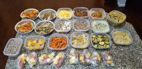 Complete week meal low carb diet