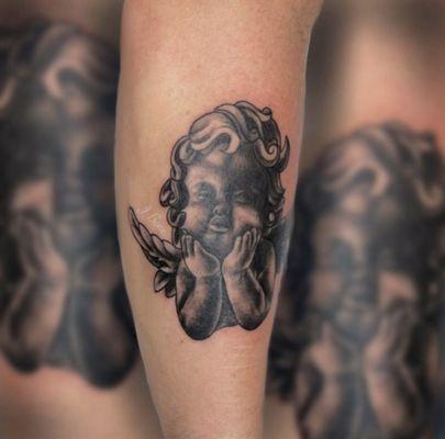 Black and Gray cherub