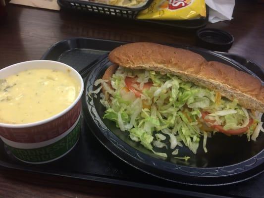 California Turkey Club and Broccoli Cheese soup.