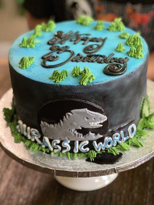 Customized no egg cake- Jurasic theme