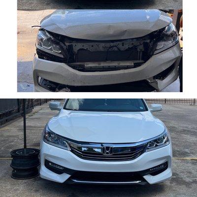 Honda Accord , front damage , fixed in 3 days