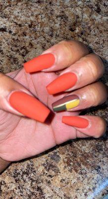 Fall nail design that I asked for!  They understood the assignment as always! #LoyalClient